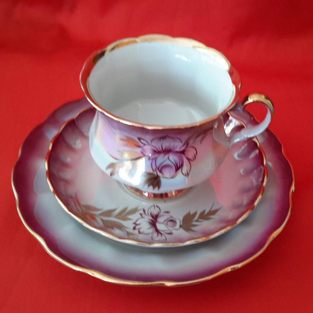 Korosten Factory Desert Plate, Saucer, Cup, Fruit Bowl